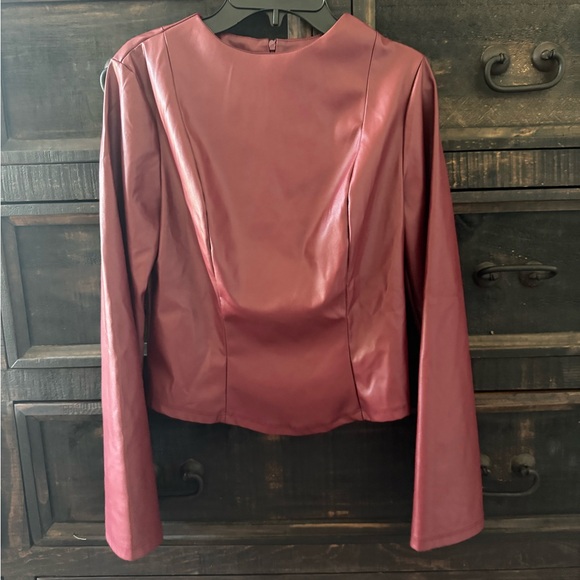 SHEIN Tops - SHEIN Burgundy Blouse Top Elegant Design